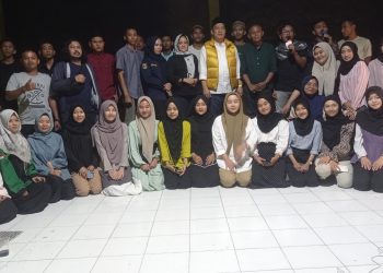 Kendati Hujan Camat Trimurjo Suparyono S.IP.MM Istiqomah Giat Shalawat Milenial di Kelurahan Adipuro