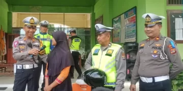 Ops Patuh Krakatau 2023, Satlantas Polres Lamteng Edukasi Pelajar Pentingnya Keselamatan Berlalu Lintas