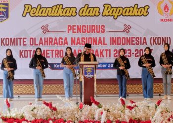 Walikota Wahdi Siradjuddin Hadiri Pelantikan KONI Kota Metro