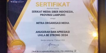 SMSI Lampung Raih Anugerah dari Rektor Unila