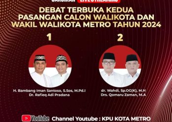 Debat Terbuka Kedua Paslonkada Metro Berlangsung di Aidia Indonesia