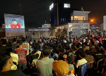 Yel-yel Mubaraq Menang Menggema Pada Nobar Indonesia vs Japan di Metro