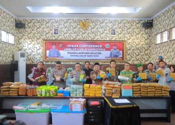 POLRES LAMPUNG SELATAN UNGKAP 23 KASUS NARKOBA DAN MUSNAHKAN BARANG BUKTI SENILAI Rp54,8 MILIAR
