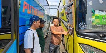 Polsek Terbanggi Besar Tindaklanjuti Video Viral Pecah Kaca Bus Pariwisata di Lampung Tengah