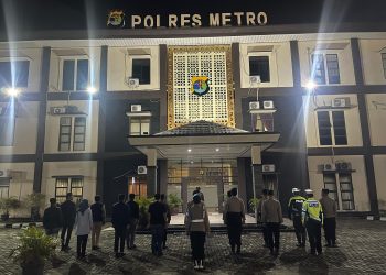 Personel Polres Metro Gelar Apel Siaga dan Patroli Selama Libur Panjang Hari Raya Waisak Jaga Kondusifitas Kota Metro