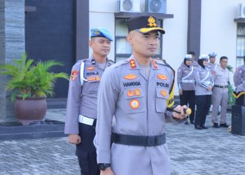 Kapolres Kota Metro AKBP Hangga Utama Pimpin Apel Pasukan Operasi Patuh Krakatau 2025