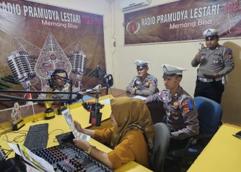 Satgas Preemtif Ops Patuh Krakatau 2025 Sosialisasikan Ops Patuh Krakatau Lewat Radio Pramudya Lestari Sukadana