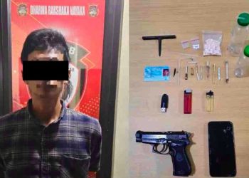 Dini Hari,Tekab 308 Polsek Terbanggi Besar Ringkus Dua Pelaku Narkoba, Senpira Turut Diamankan